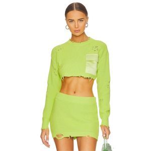 Ser.O.Ya Cropped Devin Sweater Lime Size S